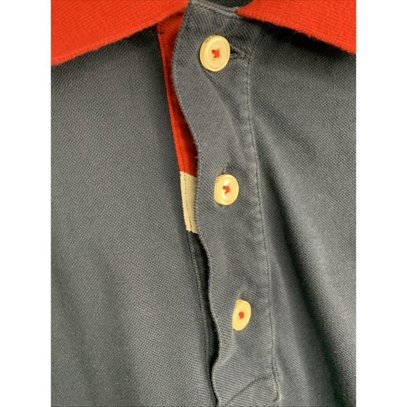 Vintage Orvis Men's SS Polo Shirt Sz Large Golf Outdoors Red White Blue Cotton - Picture 6 of 6